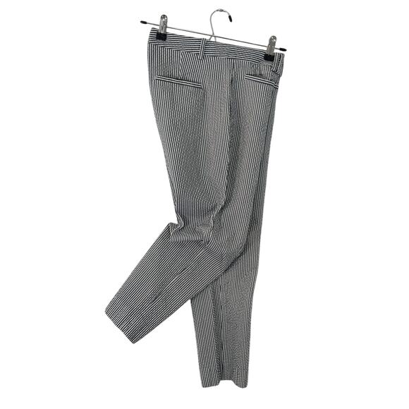 NWOT! ANN TAYLOR! BLUE & WHITE STRIPED SEERSUCKER CROPPED PANTS, SLACKS! SZ 4 - Picture 2 of 10